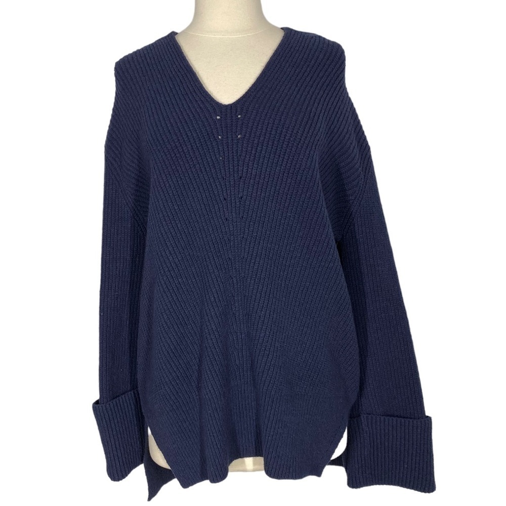 ANTHROPOLOGIE Navy Blue Oversized Cozy Sweater NEW